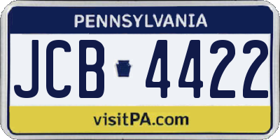PA license plate JCB4422