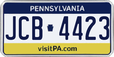 PA license plate JCB4423