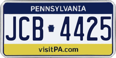 PA license plate JCB4425
