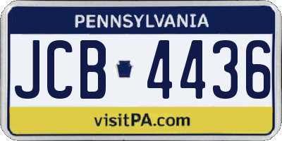 PA license plate JCB4436