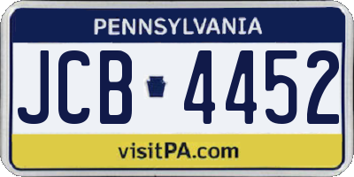 PA license plate JCB4452