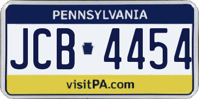 PA license plate JCB4454