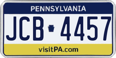 PA license plate JCB4457