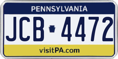 PA license plate JCB4472