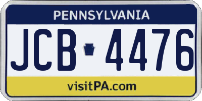 PA license plate JCB4476