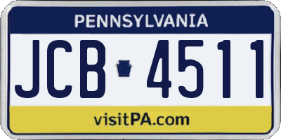 PA license plate JCB4511