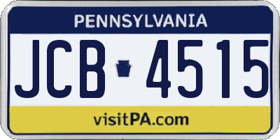 PA license plate JCB4515