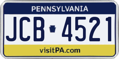 PA license plate JCB4521