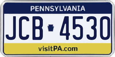 PA license plate JCB4530