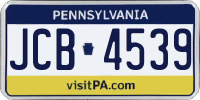 PA license plate JCB4539