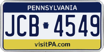 PA license plate JCB4549