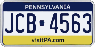 PA license plate JCB4563