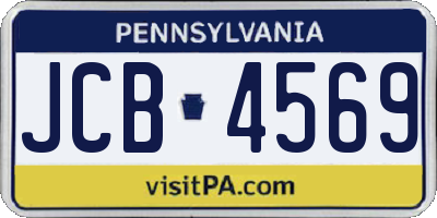 PA license plate JCB4569