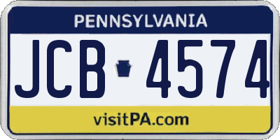 PA license plate JCB4574