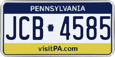 PA license plate JCB4585