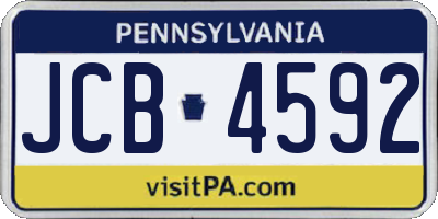 PA license plate JCB4592