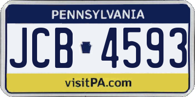PA license plate JCB4593