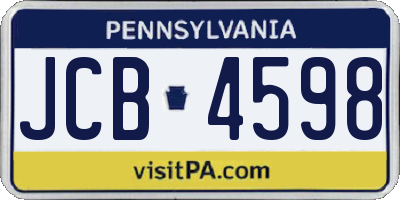 PA license plate JCB4598