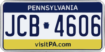 PA license plate JCB4606