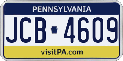 PA license plate JCB4609