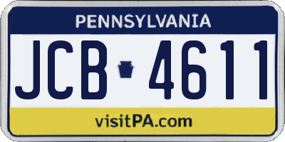 PA license plate JCB4611