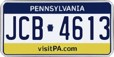 PA license plate JCB4613