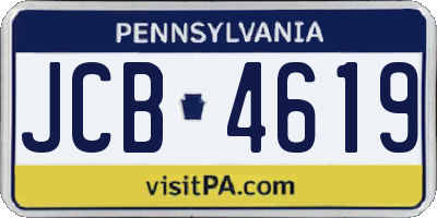 PA license plate JCB4619