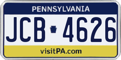PA license plate JCB4626