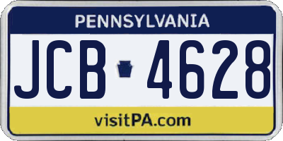 PA license plate JCB4628