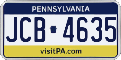 PA license plate JCB4635