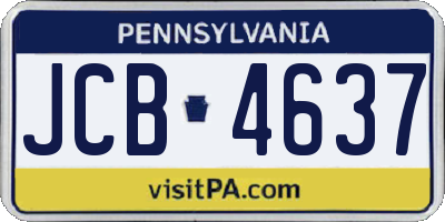 PA license plate JCB4637