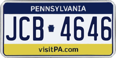 PA license plate JCB4646