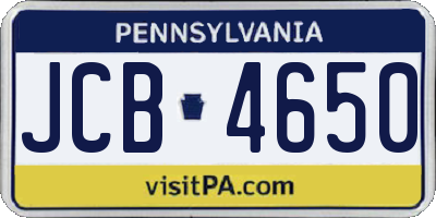 PA license plate JCB4650