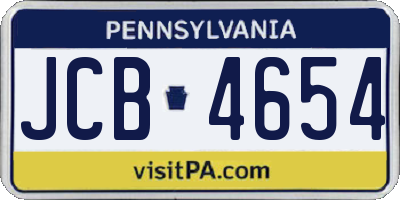 PA license plate JCB4654