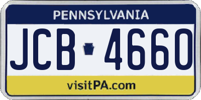 PA license plate JCB4660