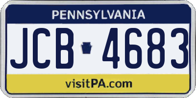PA license plate JCB4683