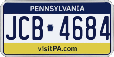 PA license plate JCB4684