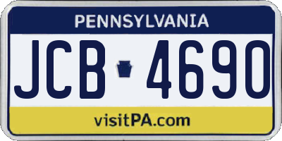 PA license plate JCB4690