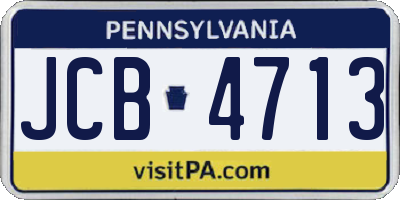 PA license plate JCB4713