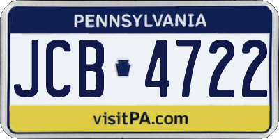 PA license plate JCB4722