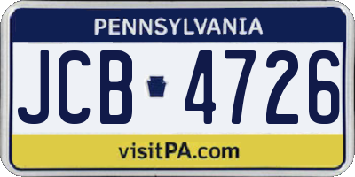 PA license plate JCB4726