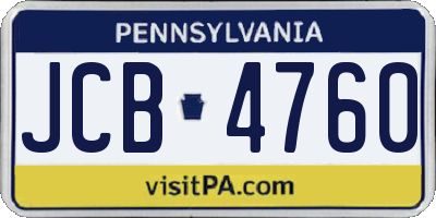PA license plate JCB4760