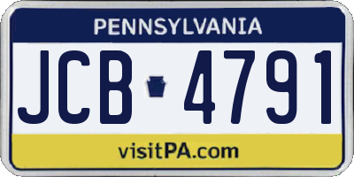 PA license plate JCB4791