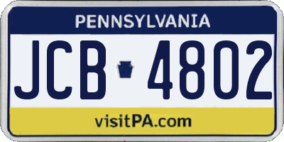 PA license plate JCB4802