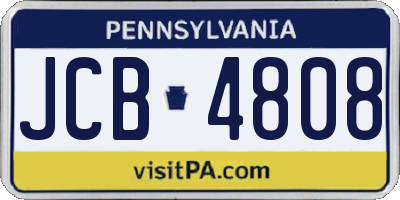 PA license plate JCB4808