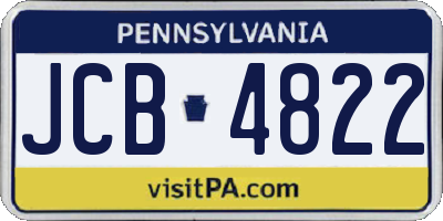 PA license plate JCB4822