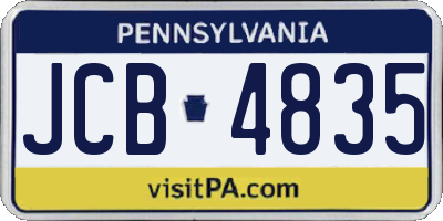 PA license plate JCB4835