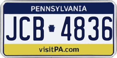 PA license plate JCB4836