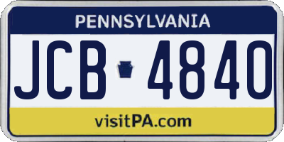 PA license plate JCB4840