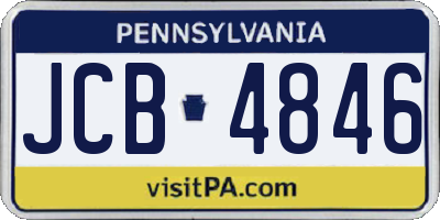 PA license plate JCB4846